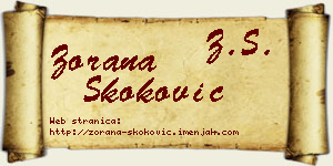 Zorana Skoković vizit kartica